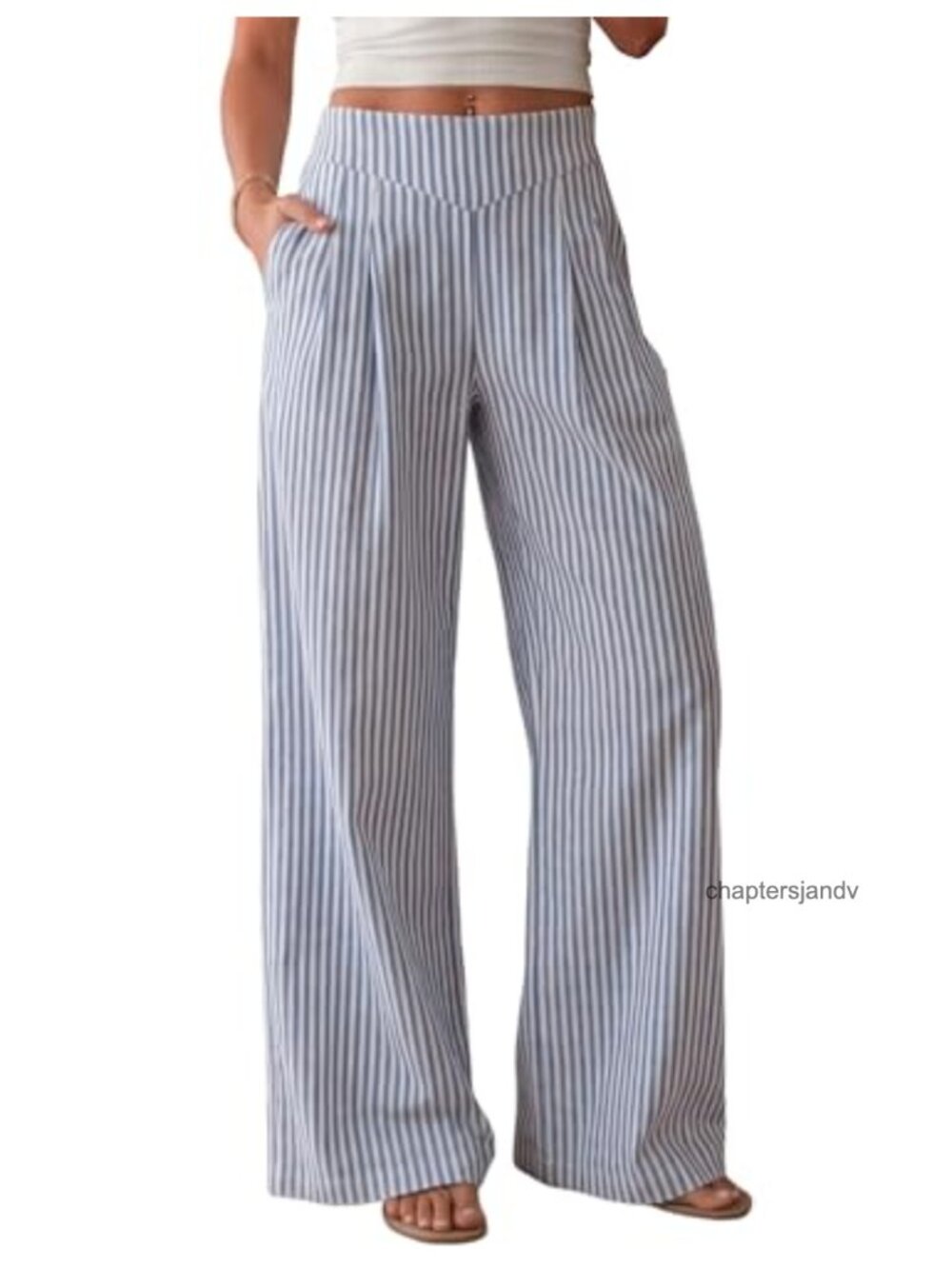 Wide Leg Linen Palazzo Pants High Rise Pull On Summer Lounge Travel
